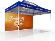 Miniatyrbilde 1 av Trykk på én side av vegg Telt Popup 4,5 x 3 meter inkl tak og bakvegg