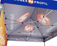 Miniatyrbilde 3 av Trykk på én side av vegg Telt Popup 4,5 x 3 meter inkl tak og bakvegg