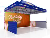 Miniatyrbilde 1 av Trykk på én side av veggene Telt Popup 4,5 x 3 meter inkl tak, bakvegg og to halvvegger