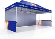 Miniatyrbilde 1 av Trykk på én side av veggene Telt Popup 6 x 3 meter inkl tak, bakvegg og to halvvegger