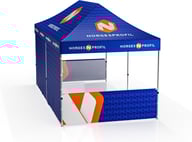 Miniatyrbilde 6 av Trykk på én side av veggene Telt Popup 6 x 3 meter inkl tak, bakvegg og to halvvegger