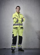 Miniatyrbilde 3 av Yellow Jobman 1210 Hi-Vis Softshell Jakke Dame