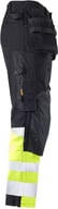 Miniatyrbilde 4 av Black/HV Yellow Jobman 2134 Core Stretch Håndverksbukse