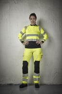 Miniatyrbilde 3 av Yellow/Black Jobman 2271 Varsel Stretch Håndverksbukse Dame