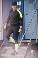 Miniatyrbilde 3 av Black/HV Yellow Jobman Hi-Vis Kl.1 Stretch  Arbeidsbukse