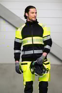 Miniatyrbilde 4 av Black/HV Yellow Jobman Hi-Vis Collegejakke