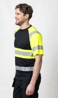 Miniatyrbilde 2 av Black/HV Yellow Jobman Hi-Vis Hurtigtørkende T-skjorte