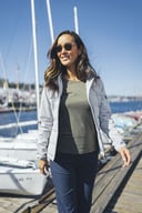 Miniatyrbilde 5 av Antracite Melange Cutter & Buck Manzanita U-hals T-skjorte Dame