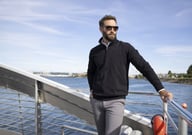 Miniatyrbilde 5 av Black Cutter & Buck Oakville Half-Zip Strikkegenser