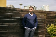 Miniatyrbilde 4 av Antracite Melange Cutter & Buck Vernon V-hals Strikkegenser