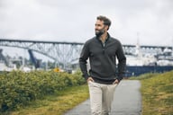 Miniatyrbilde 4 av Antracite Melange Cutter & Buck Pemberton Half-Zip Genser