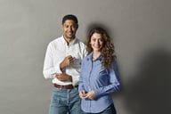 Miniatyrbilde 2 av Lt Blue Cottover Oxford Skjorte Dame