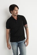 Miniatyrbilde 3 av Black Cottover Stretch Poloskjorte