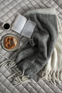 Miniatyrbilde 2 av Dark Grey Kosta Linnewäfveri Ull Pledd