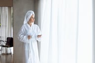 Miniatyrbilde 5 av Dark Grey Kosta Linnewäfveri Spa Morgenkåpe