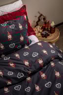 Miniatyrbilde 1 av Graphite Lord Nelson Santa Bomull Sengesett