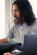 Miniatyrbilde 7 av Blue print J. Harvest & Frost Indigo Bow 131 Slim Fit Skjorte