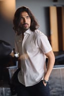 Miniatyrbilde 5 av Dark Blue J. Harvest & Frost Indigo Bow 133 Kort Erm Tailored Fit Skjorte