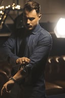 Miniatyrbilde 4 av Indigo Paisley J. Harvest & Frost Purple Bow 143 Slim Fit Skjorte