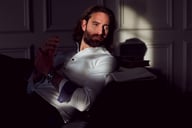 Miniatyrbilde 7 av Navy J. Harvest & Frost Purple Bow 146 Slim Fit Skjorte