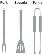 Miniatyrbilde 1 av 25-47-dra-2246 Andreea Rustfritt Stål 3 stk BBQ Sett