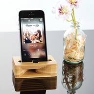 Miniatyrbilde 1 av 25-47-dra-2273 Amber Bambus Stativ til Mobil med Lydforsterker