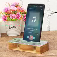 Miniatyrbilde 1 av 25-47-dra-2274 Silk Bambus og Akryl Stativ til Mobil med Lydforsterker