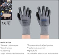 Miniatyrbilde 2 av 25-47-dra-2376 Zuno Nitril Arbeidshansker med Beskyttende Innside