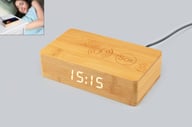 Miniatyrbilde 1 av 25-47-dra-3228 Clea Bambus 10W Trådløs Lader med Vekkerklokke
