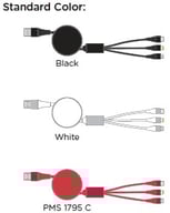 Miniatyrbilde 1 av 25-47-dra-3350 Indie 3-i-1 Uttrekkbar Ladekabel