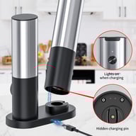 Miniatyrbilde 2 av 25-47-dra-3766 Szeged Oppladbar Elektrisk Salt og Pepperkvern