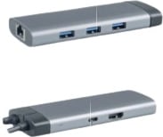 Miniatyrbilde 1 av 25-47-dra-3897 Peak Resirkulert Aluminium 6-i-1 USB hub