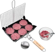 Miniatyrbilde 1 av 25-47-dra-4204 Ayr Rustfritt Stål Burger Grillrist med Trehåndtak