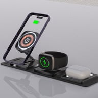 Miniatyrbilde 1 av 25-47-dra-4226 Oslo RPET 4-i-1 15W Trådløs Ladeplate med RGB Lys