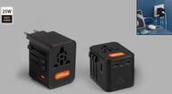 Miniatyrbilde 1 av 25-47-dra-4386 25W PD Reiseadapter med USB-A og USB-C