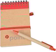 Miniatyrbilde 1 av 25-47-drb-5148 Skye Resirkulert Kraftpapir Liten Notatbok med Spiral og Penn