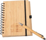Miniatyrbilde 1 av 25-47-drb-5151 Maui Bambus Stor Notatbok med Spiral og Penn