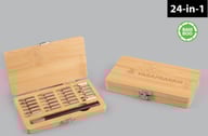 Miniatyrbilde 1 av 25-47-drb-5979 Aiden 24-i-1 Skrutrekkersett i Bambuskasse