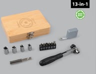 Miniatyrbilde 1 av 25-47-drb-5980 Ethan 13-i-1 Skrutrekkersett i Bambuskasse