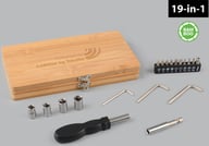 Miniatyrbilde 1 av 25-47-drb-5981 Hudson 19-i-1 Skrutrekkersett i Bambuskasse