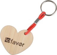 Miniatyrbilde 3 av 25-47-drc-7164 Sioux Bambus og RPET Nøkkelring med Snor Nøkkelring