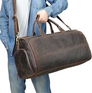 Miniatyrbilde 4 av 25-47-drc-7219 Cairo Retro Lær 2-i-1 Dresspose og Weekendbag