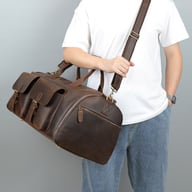 Miniatyrbilde 4 av 25-47-drc-7220 Luxor Retro Lær 2-i-1 Dresspose og Weekendbag