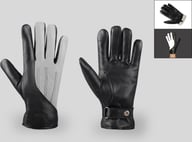 Miniatyrbilde 1 av 25-47-drc-8221 Niro Skinn og Ull Isolerende Hansker med Refleks