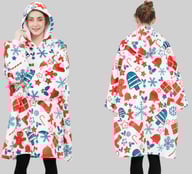 Miniatyrbilde 3 av 25-47-drc-9679 Salenne Flanell og Sherpa Fullfargetrykket  Fleecegenser