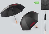 Miniatyrbilde 2 av 25-47-drd-5836 Zeyra RPET 27” Stormsikker Paraply med Trehåndtak Stormsikker Paraply