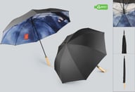 Miniatyrbilde 1 av 25-47-drd-5844 Theon RPET 27” Stormsikker Paraply med Bambushåndtak