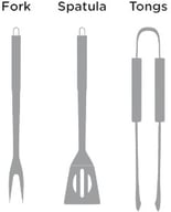 Miniatyrbilde 1 av 25-47-drd-5938 Strömstad Rustfritt Stål 3 stk BBQ Sett