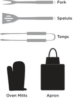 Miniatyrbilde 1 av 25-47-drd-5941 Crosse Rustfritt Stål 4 stk BBQ Sett