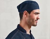 Miniatyrbilde 1 av Black Denim Premier Chefs Skull Cap